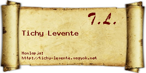 Tichy Levente névjegykártya